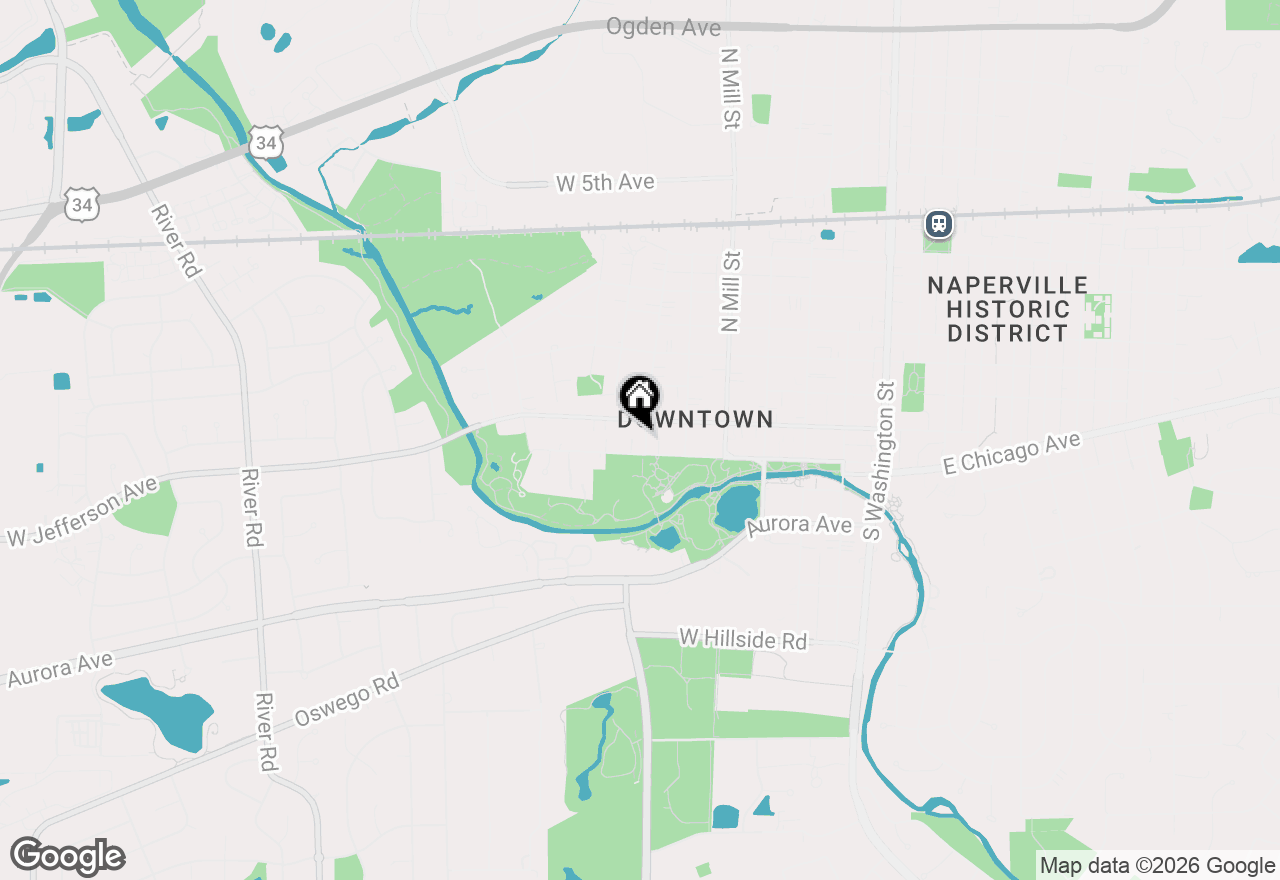 Map of 223 S West Street, Naperville, IL 60540