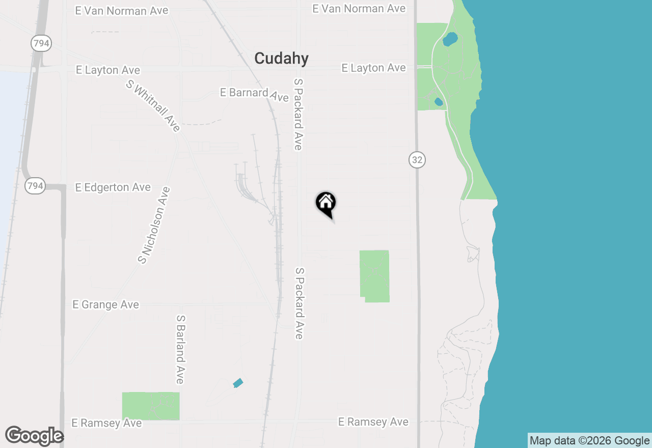 Map of 3672 E Hammond Ave, Cudahy, WI 53110