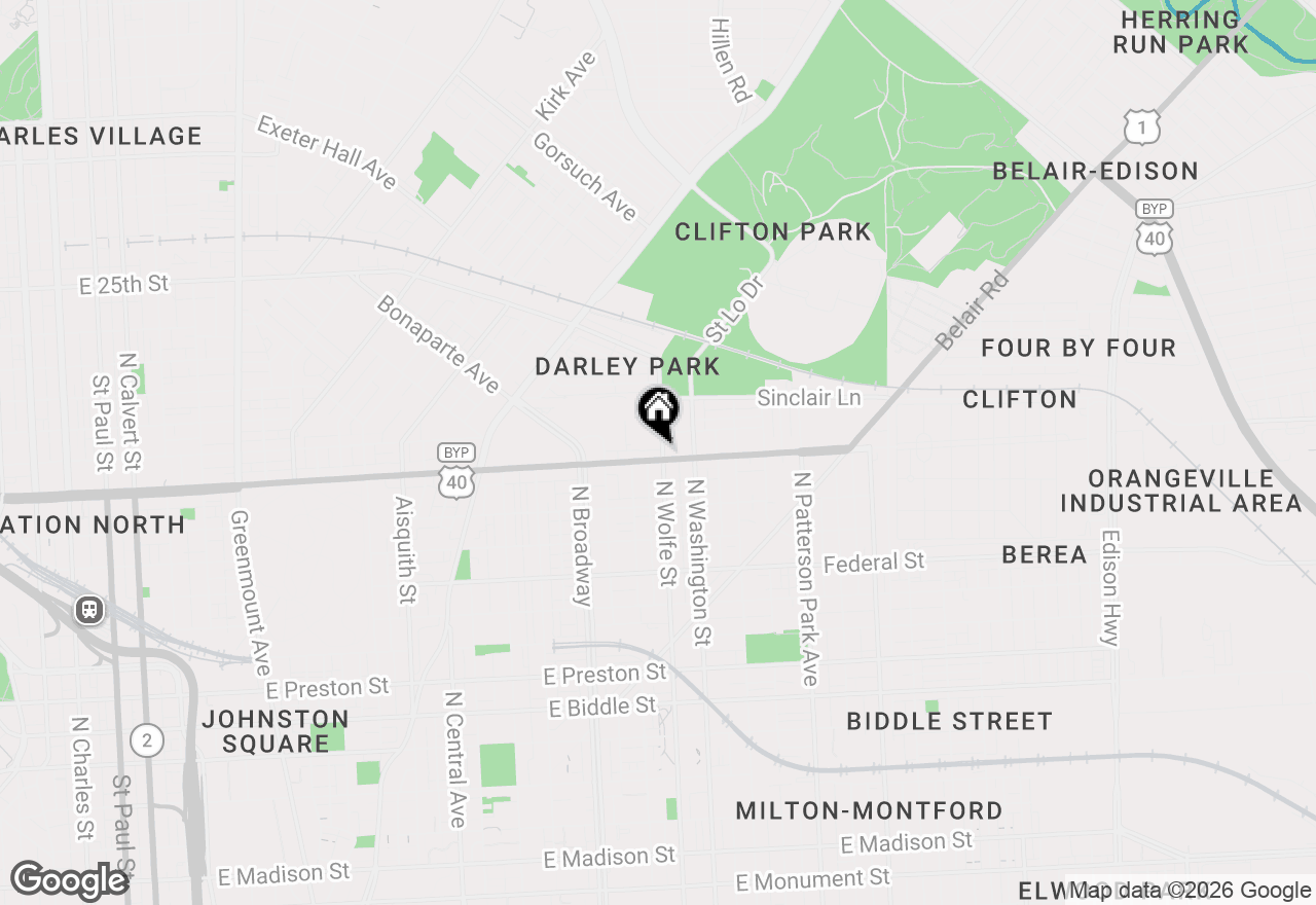Map of 1838 E North Avenue, Baltimore, MD 21213