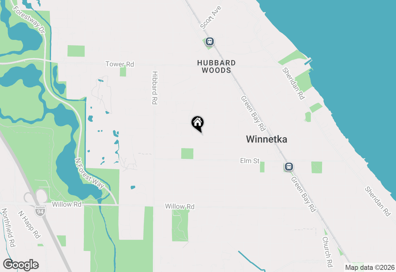 Map of 1094 Pine Street, Winnetka, IL 60093