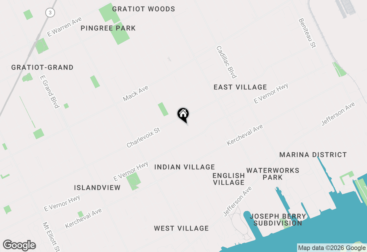 Map of 2517 Fischer Street, Detroit, MI 48214