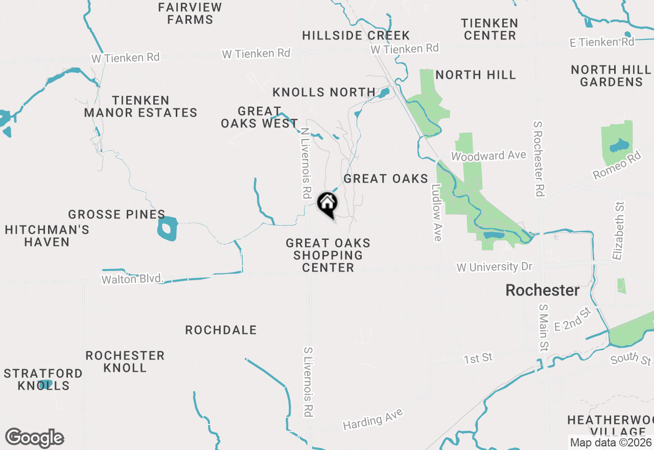 Map of 1237 Oakwood, Rochester Hills, MI 48307