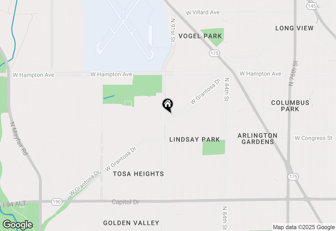 Map of 9118 W Grantosa Dr, Milwaukee, WI 53225