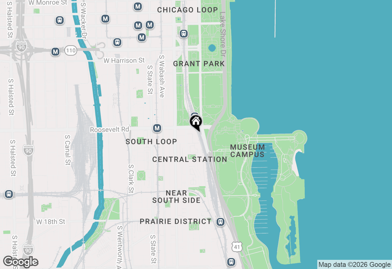 Map of 1211 S Prairie Avenue #5302, Chicago, IL 60605