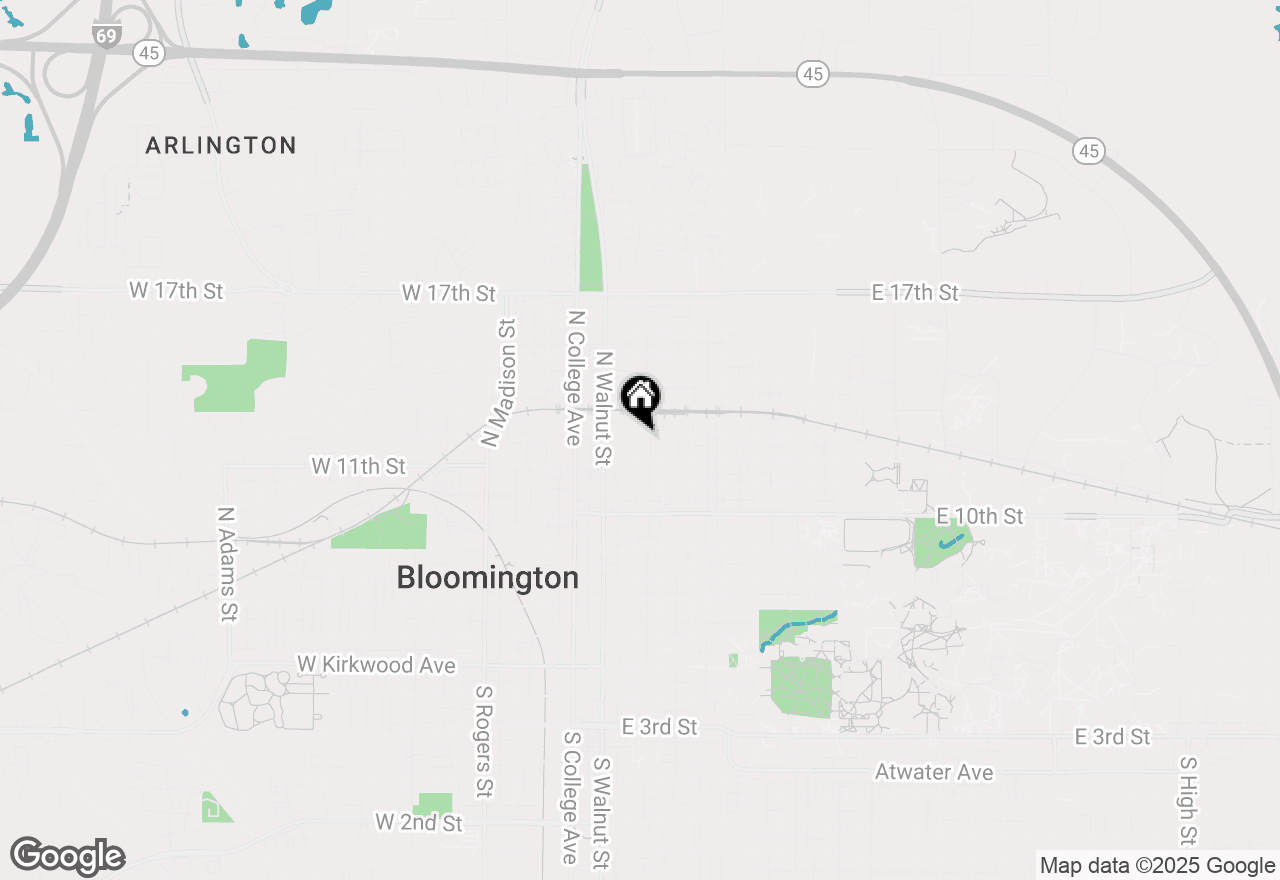 Map of 814 N Washington Street, Bloomington, IN 47408