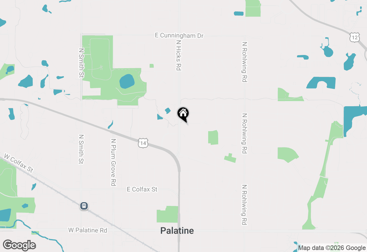 Map of 417 E Pebble Creek Road, Palatine, IL 60074