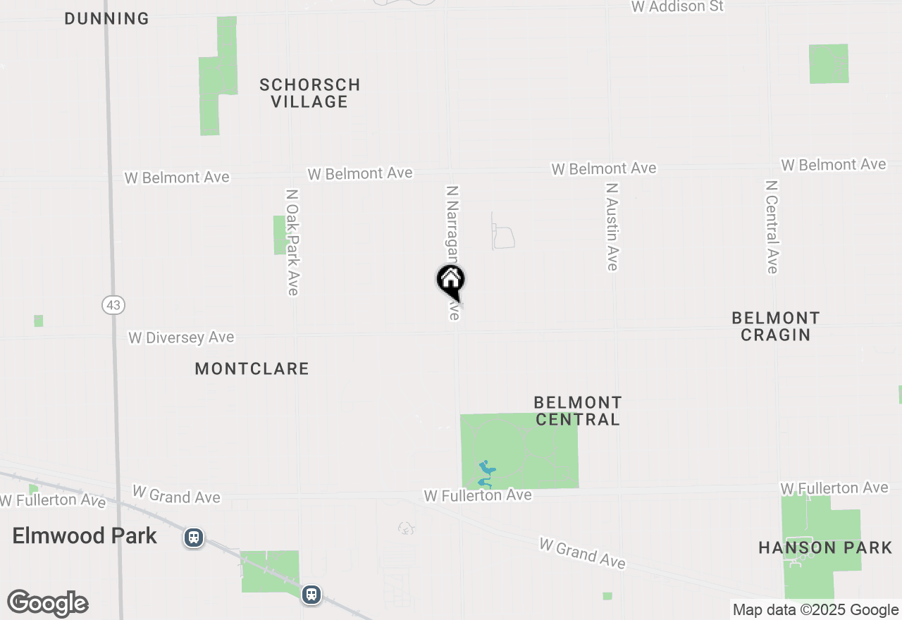 Map of 2834 N Narragansett Avenue, Chicago, IL 60634