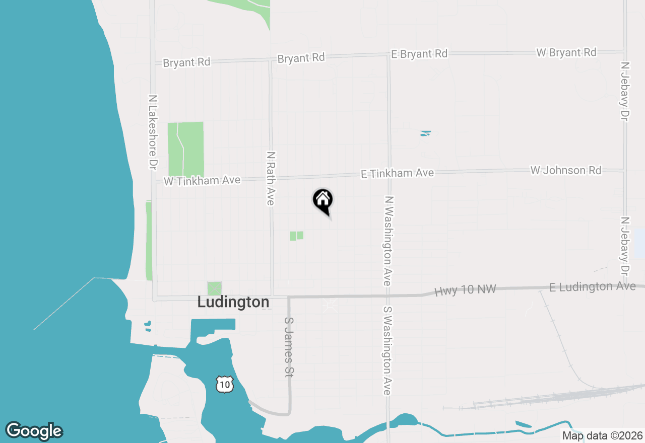 Map of 406 N Rowe Street, Ludington, MI 49431