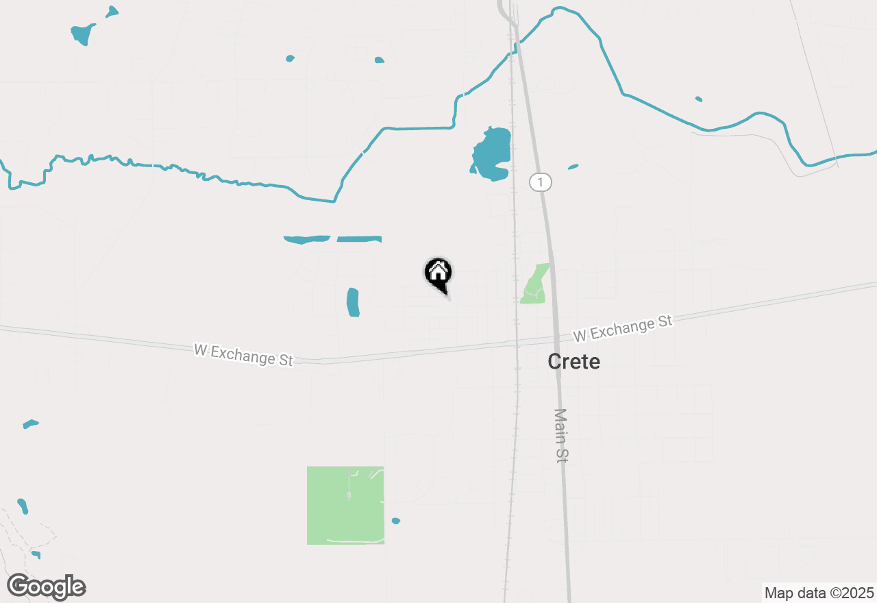 Map of 657 1st Street, Crete, IL 60417