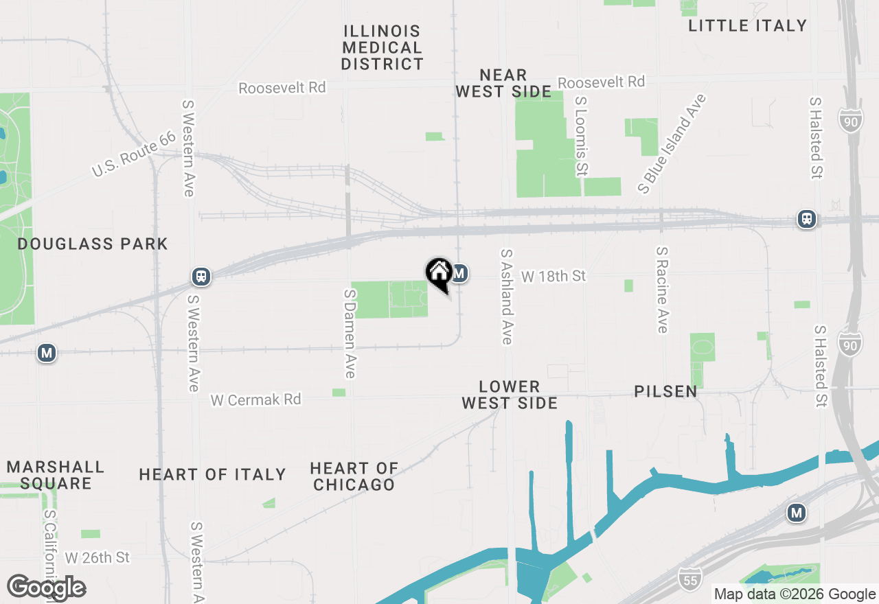 Map of 1745 W 18th Place #1R, Chicago, IL 60608