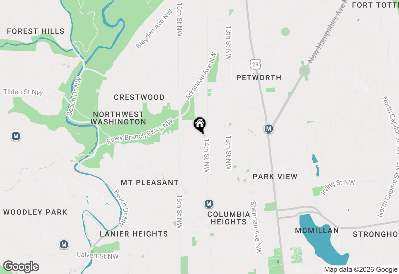 Map of 1427 Parkwood Place Nw, Washington, DC 20010