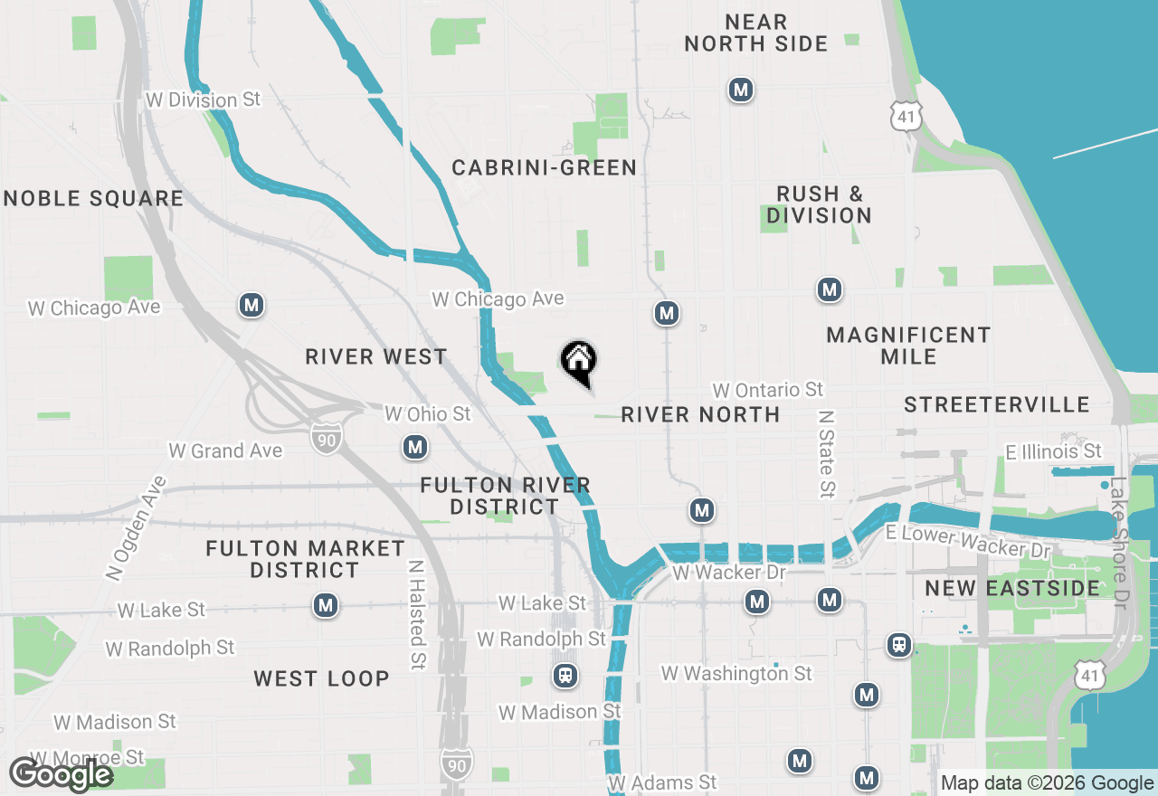 Map of 411 W Ontario Street #421, Chicago, IL 60654