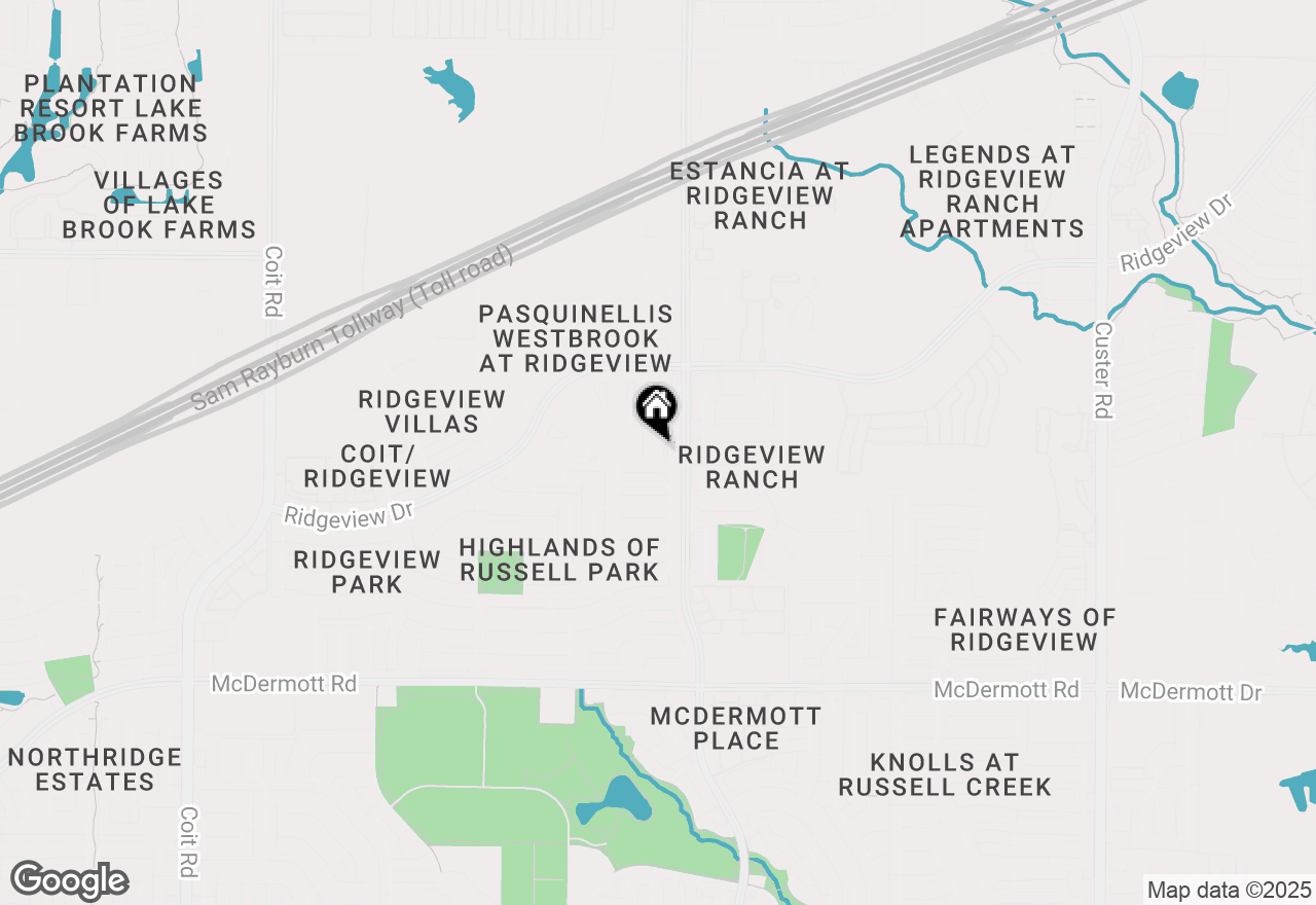 Map of 9613 Bull Creek Drive, Plano, TX 75025