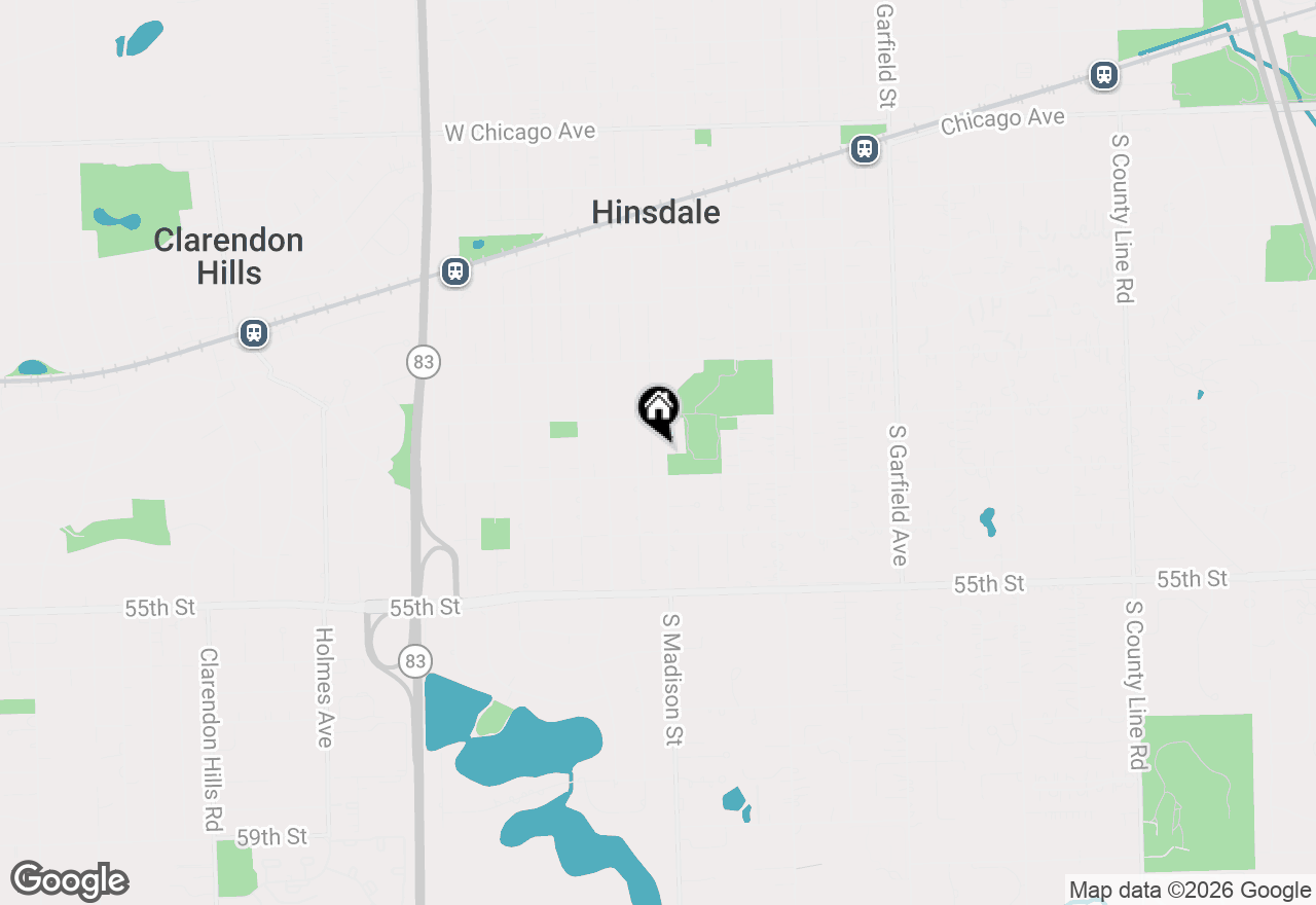 Map of 726 S Madison Street, Hinsdale, IL 60521