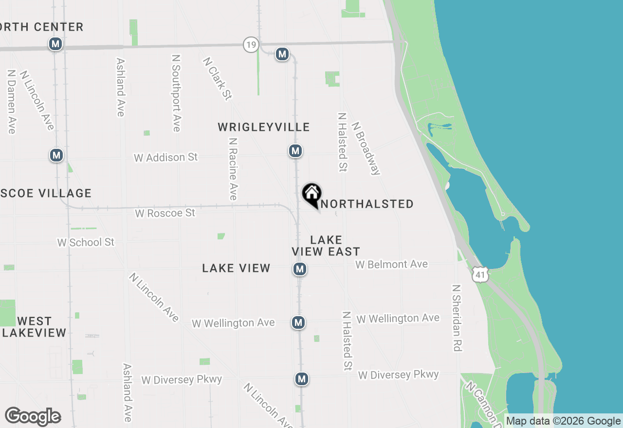 Map of 909 W Roscoe Street #2, Chicago, IL 60657