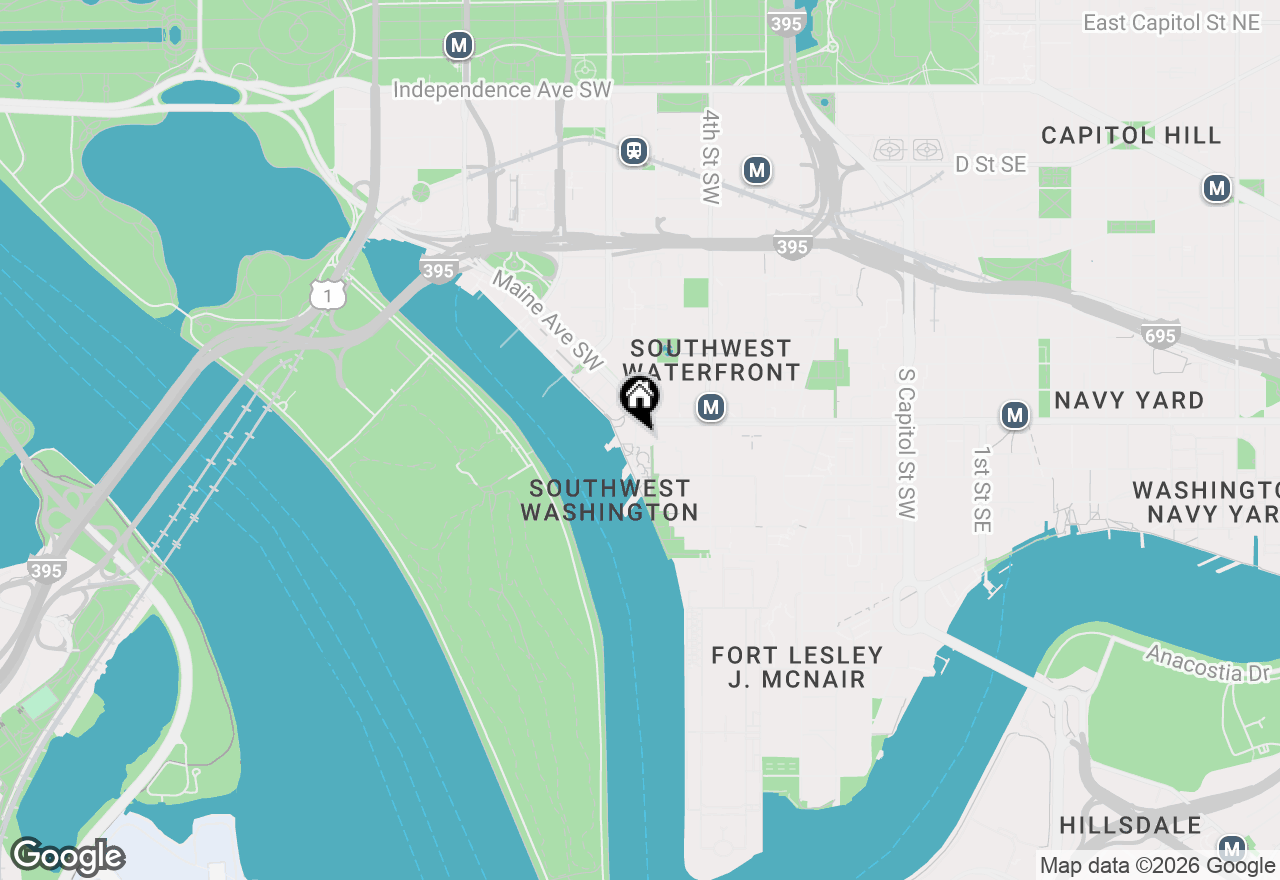 Map of 525 Water Street Sw #207, Washington, DC 20024