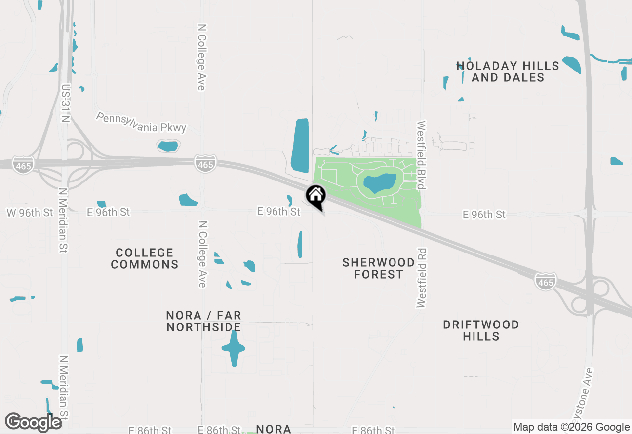 Map of 1325 E 96th Street, Indianapolis, IN 46240