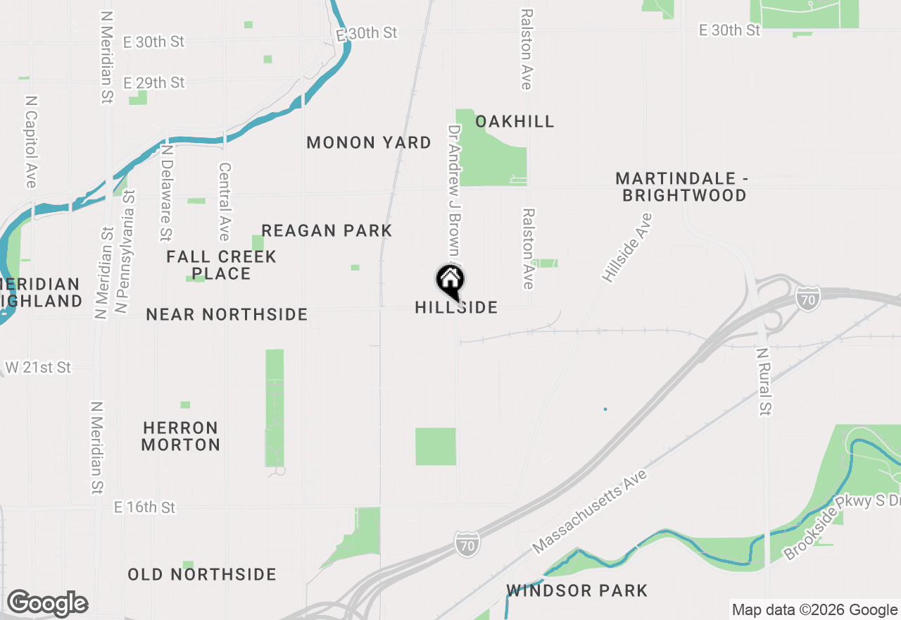 Map of 1313 E 22nd Street, Indianapolis, IN 46202