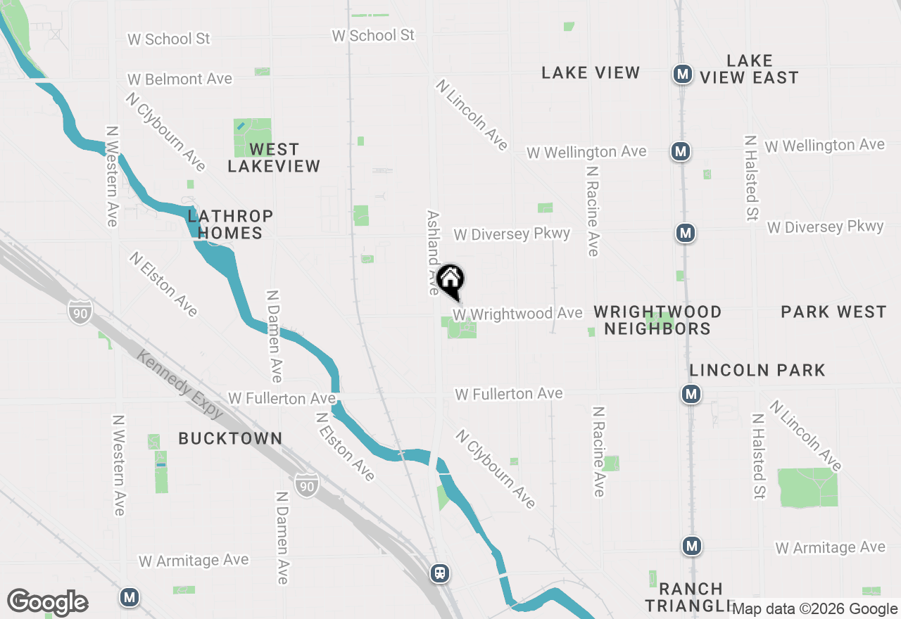 Map of 1540 W Wrightwood Avenue #2, Chicago, IL 60614