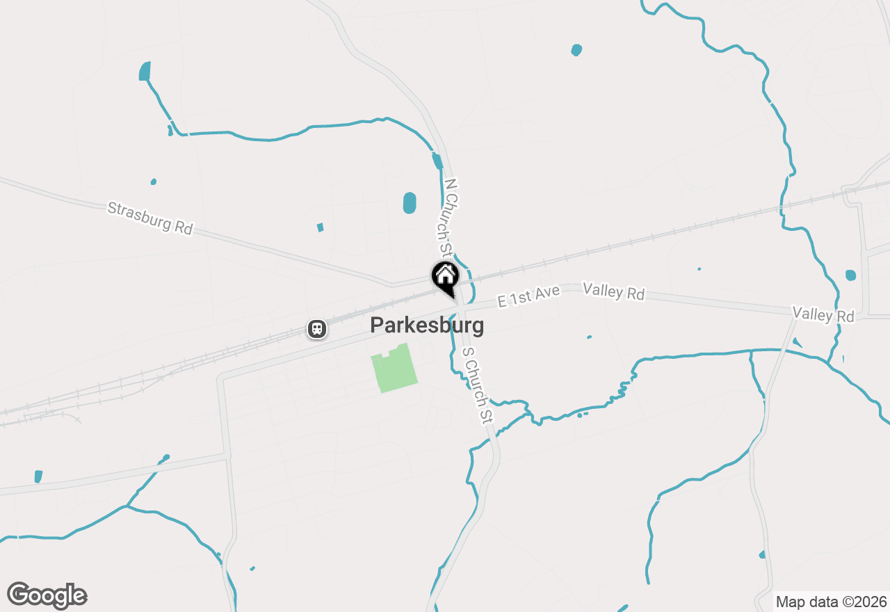 Map of 103 W 1st Avenue, Parkesburg, PA 19365