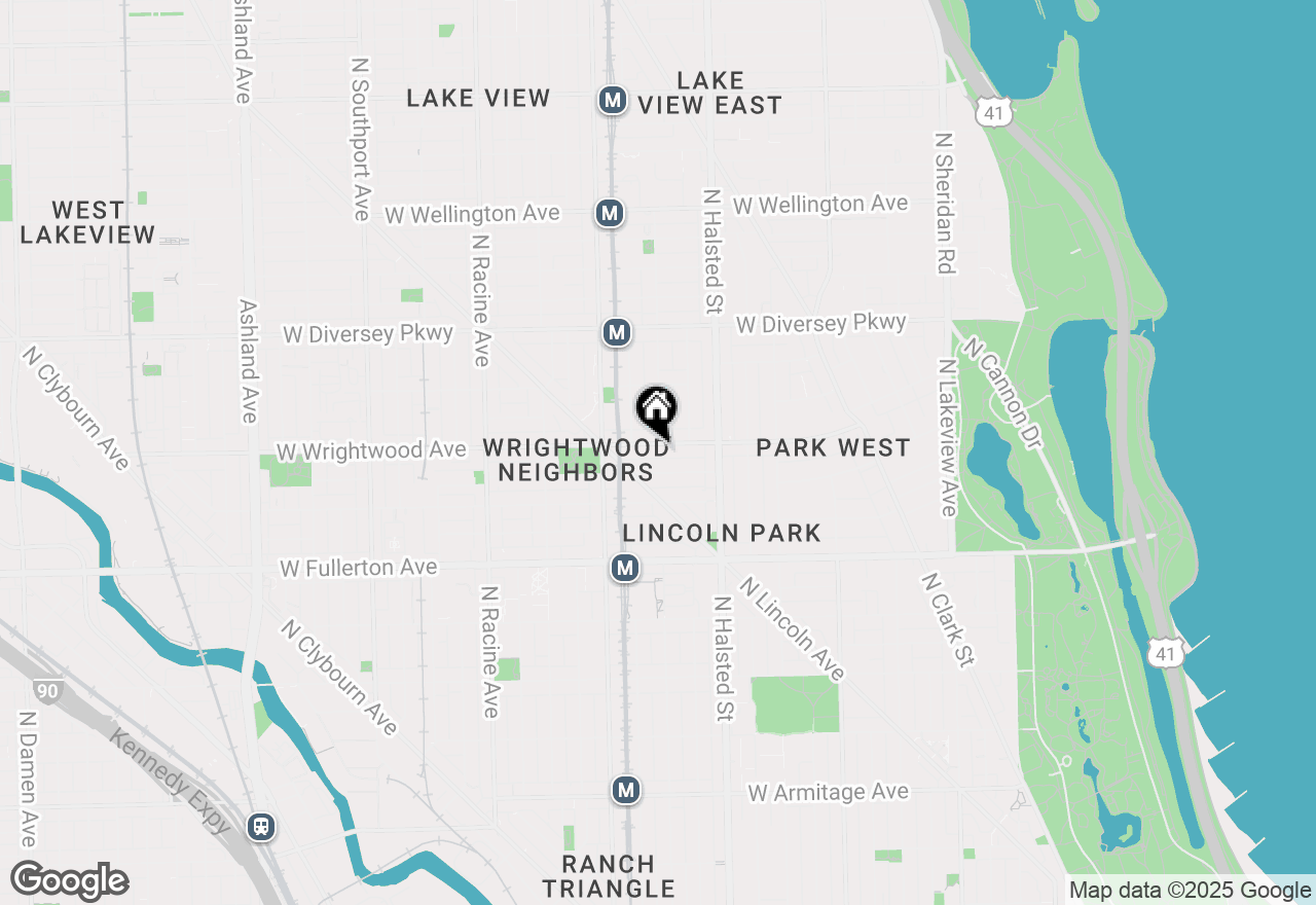Map of 901 W Wrightwood Avenue #1, Chicago, IL 60614