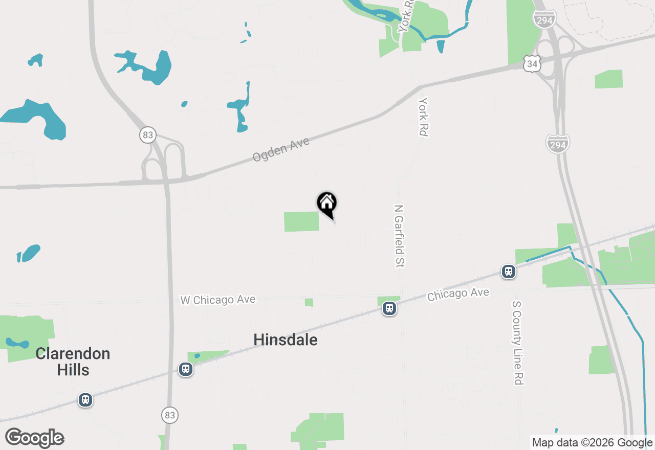Map of 217 W Hickory Street, Hinsdale, IL 60521