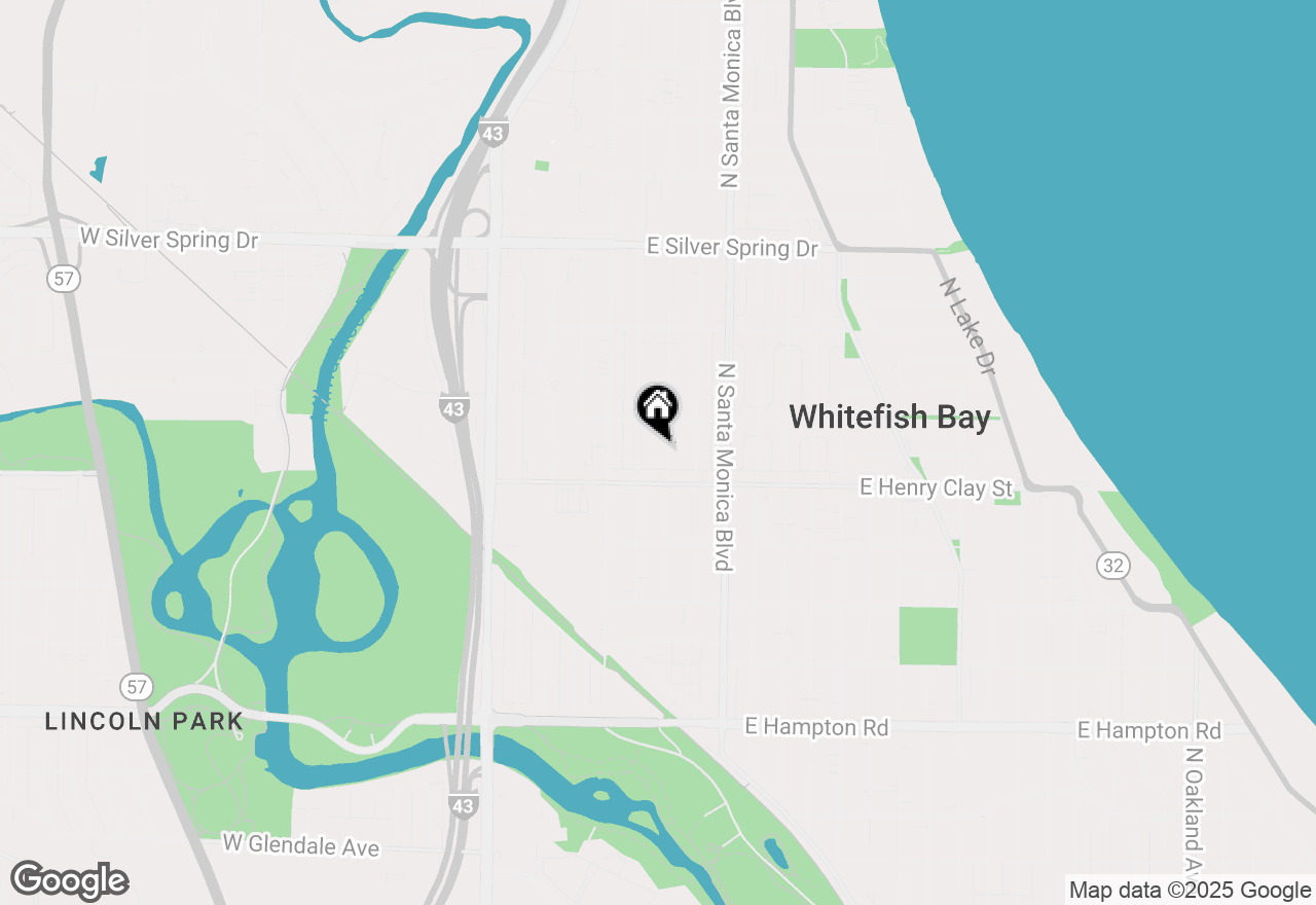 Map of 5243 N Kent Ave, Whitefish Bay, WI 53217