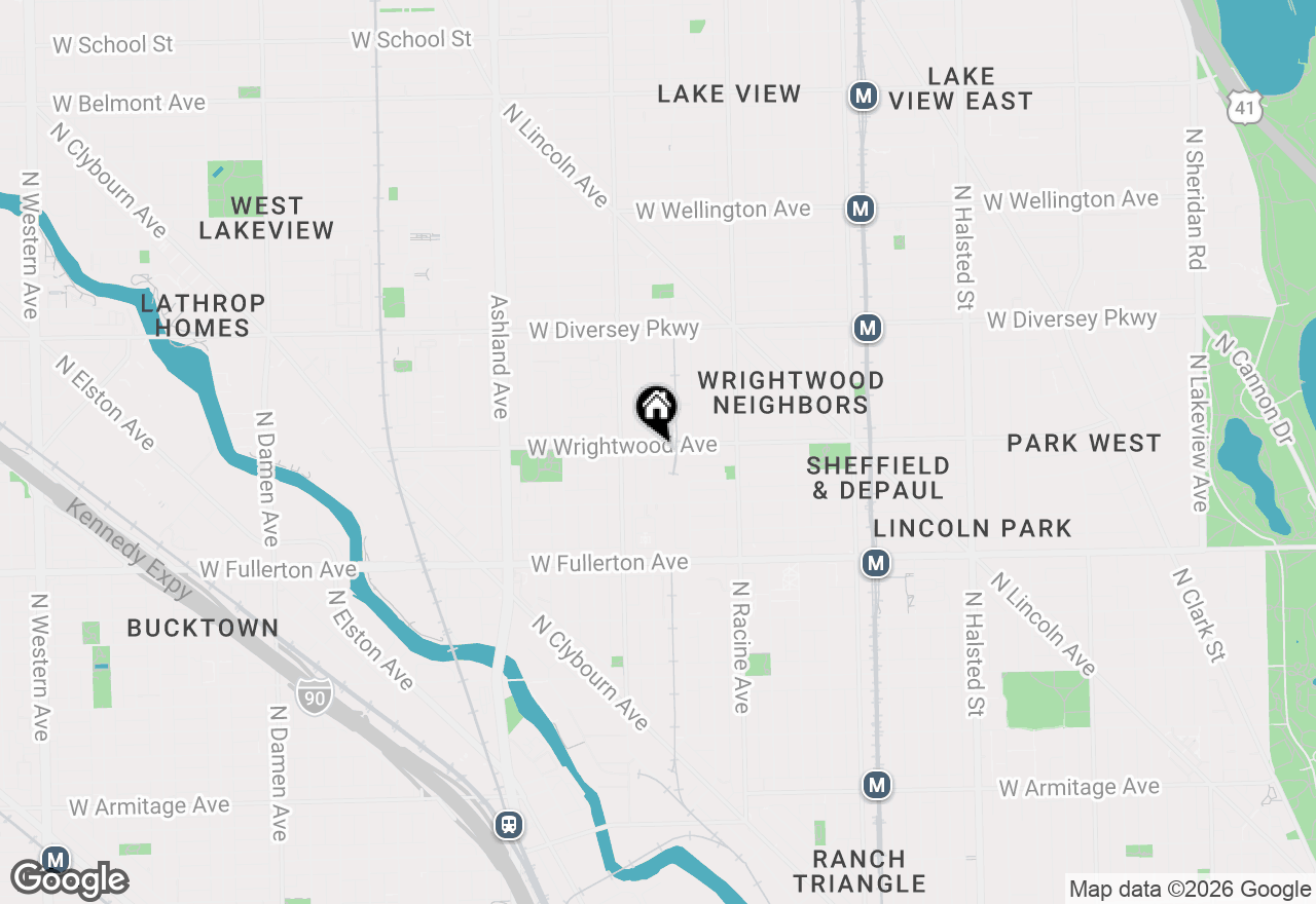 Map of 1321 W Wrightwood Avenue #3, Chicago, IL 60614