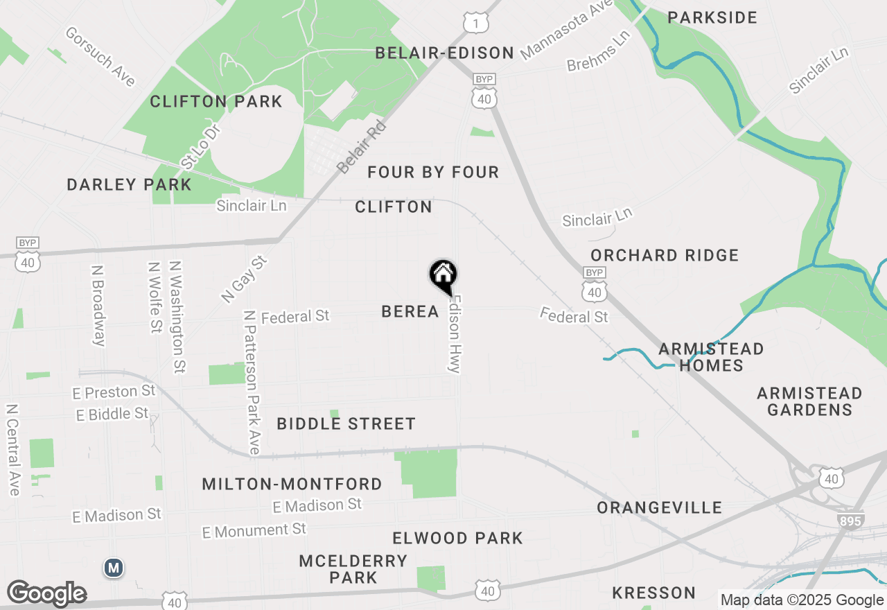 Map of 3104 E Federal Street, Baltimore, MD 21213