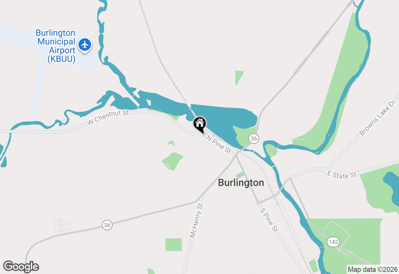 Map of 300 W Chestnut St, Burlington, WI 53105