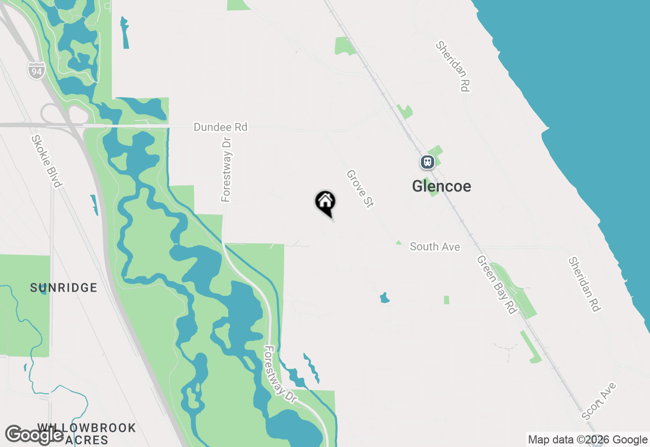 Map of 725 Valley Road, Glencoe, IL 60022