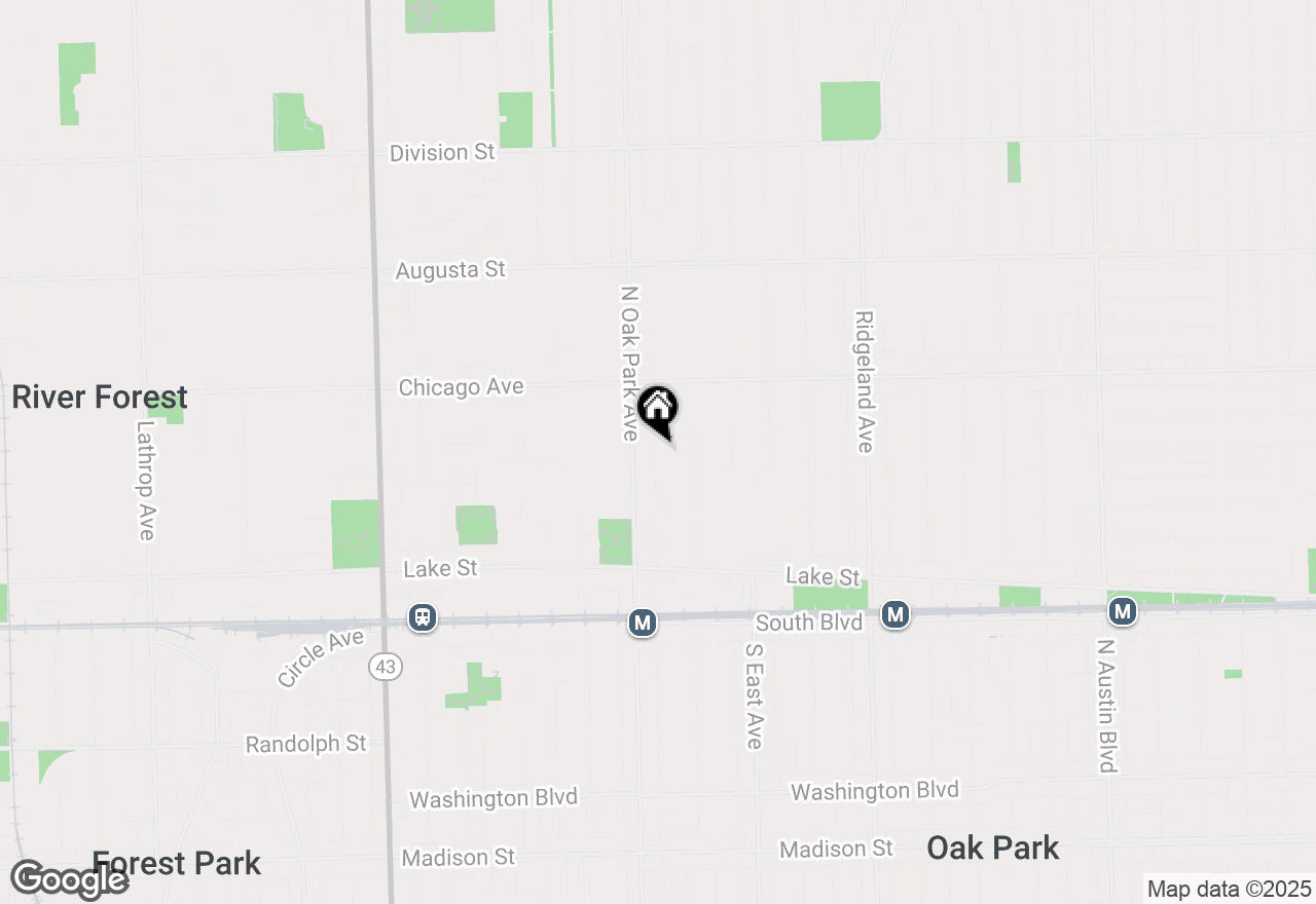 Map of 317 N Euclid Ave, Oak Park, IL 60302