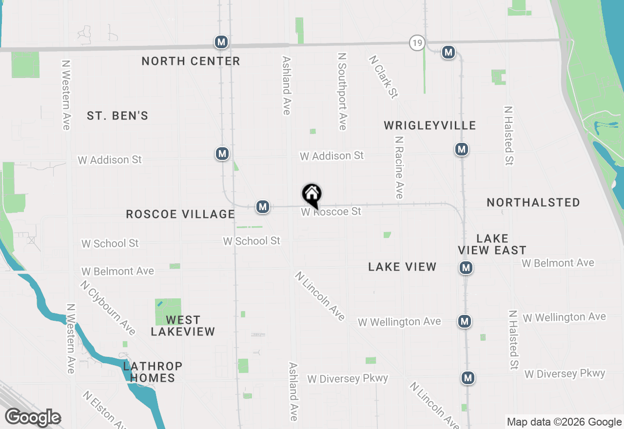 Map of 1511 W Roscoe Street #PH, Chicago, IL 60657