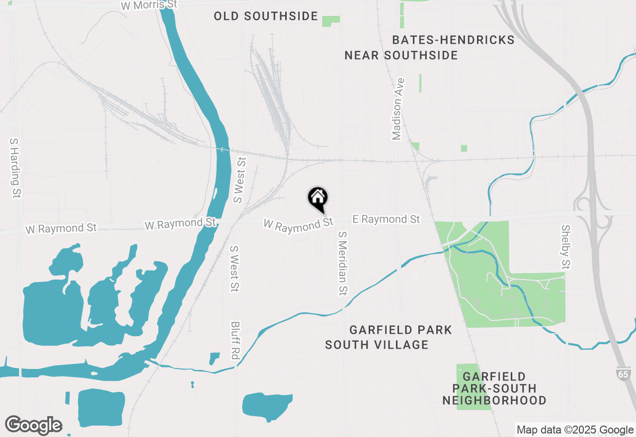 Map of 130 W Raymond Street, Indianapolis, IN 46225