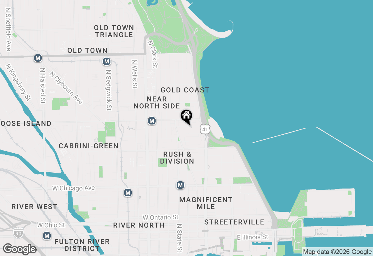 Map of 41 E Elm Street, Chicago, IL 60611