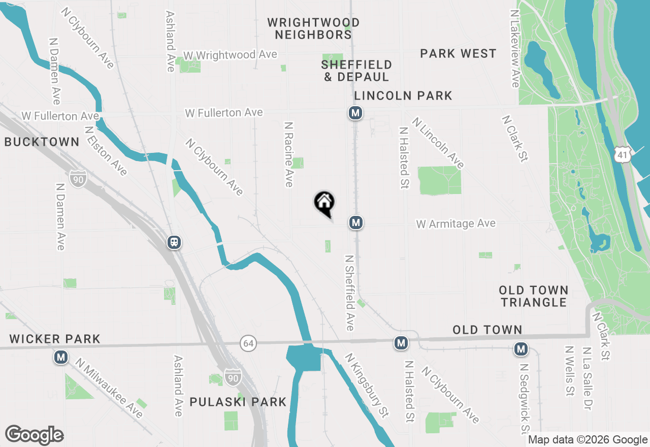 Map of 1052 W Armitage Avenue #A, Chicago, IL 60614