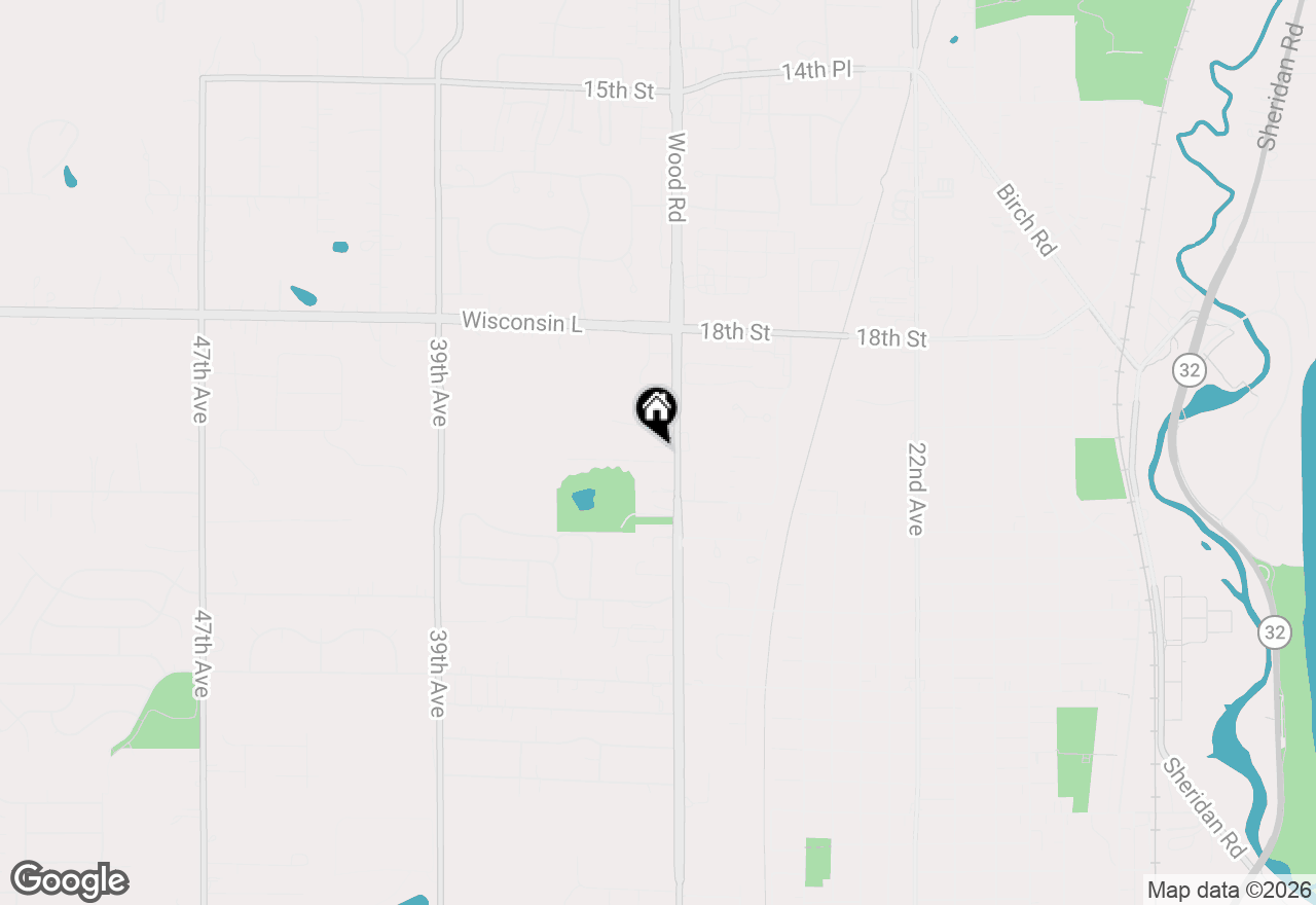 Map of 2032 30th Ave, Kenosha, WI 53144