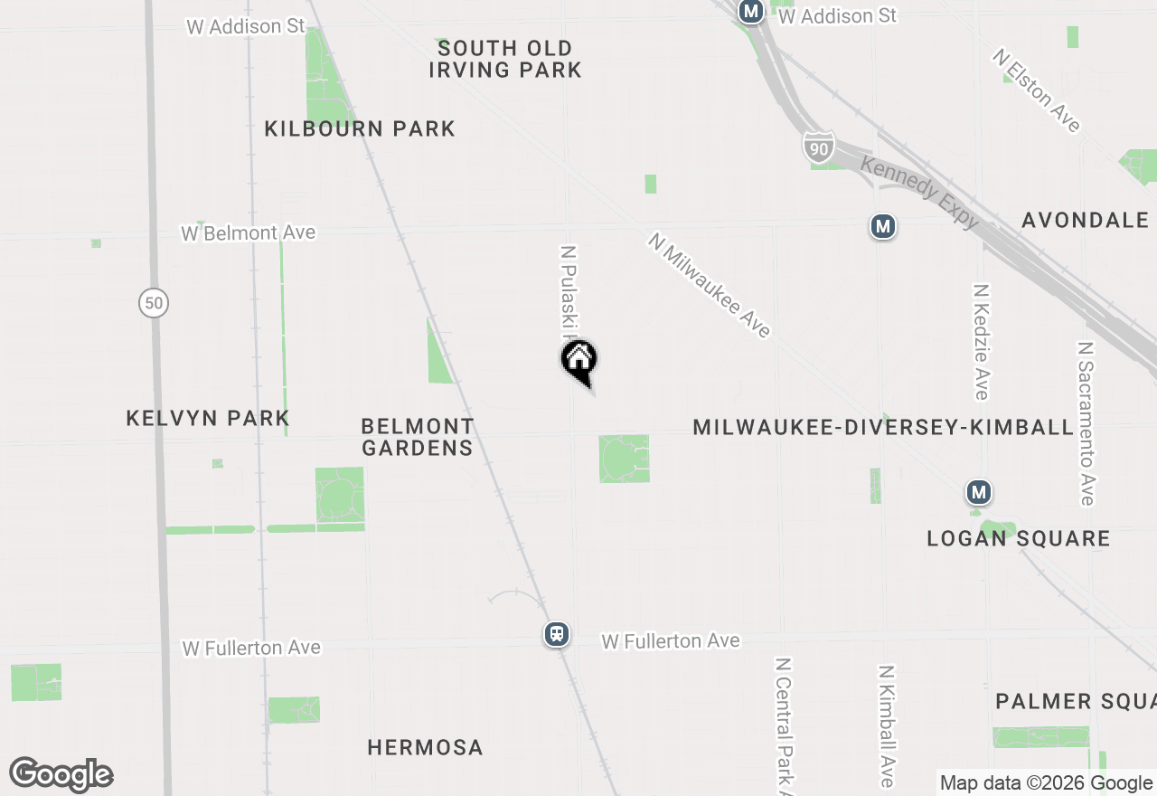 Map of 2841 N Pulaski Road #1N, Chicago, IL 60641