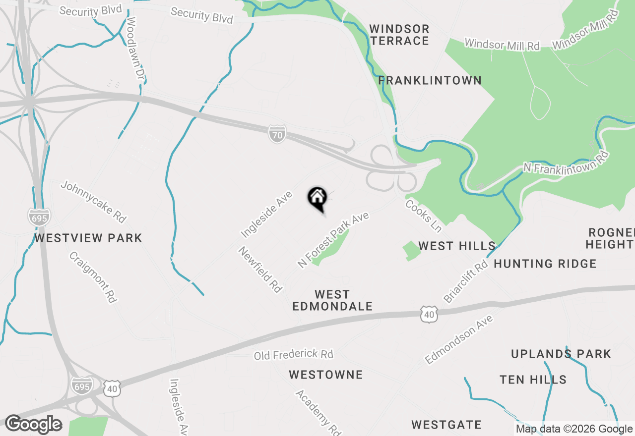 Map of 1601 Langford Road, Baltimore, MD 21207