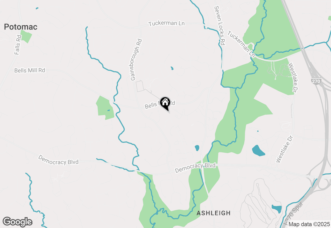 Map of 10612 Democracy Lane, Potomac, MD 20854