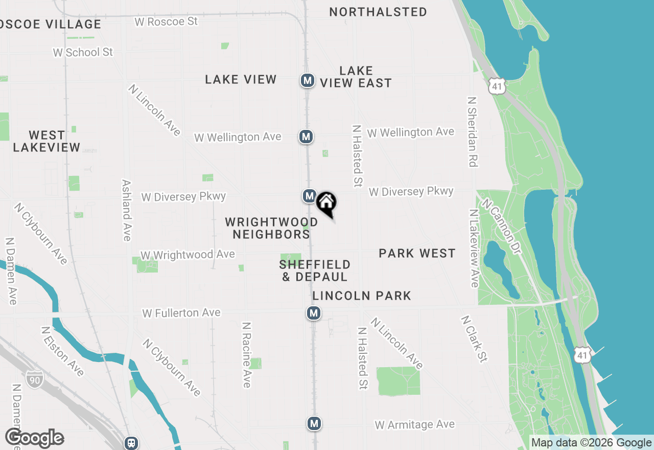 Map of 2658 N Mildred Avenue, Chicago, IL 60614