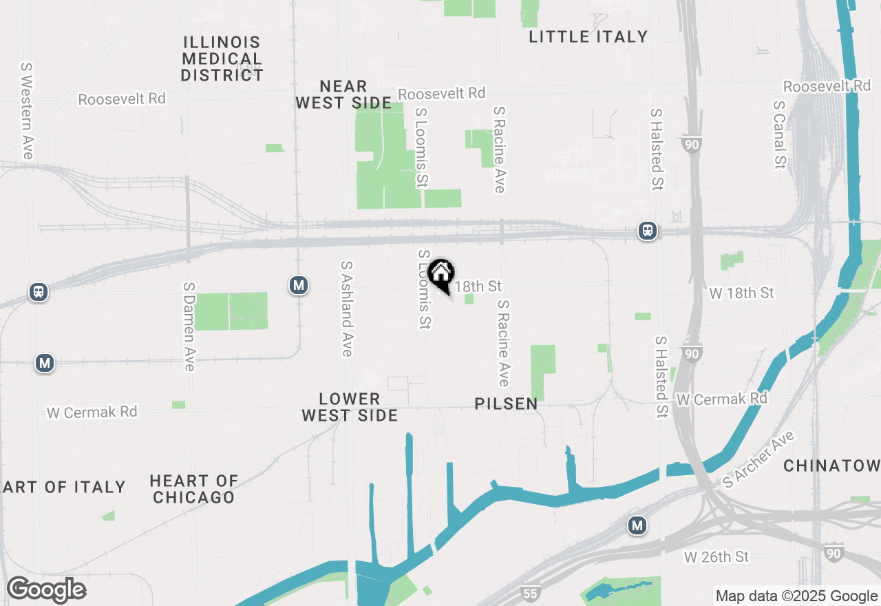 Map of 1334 W 18th Place #CH-2R, Chicago, IL 60608