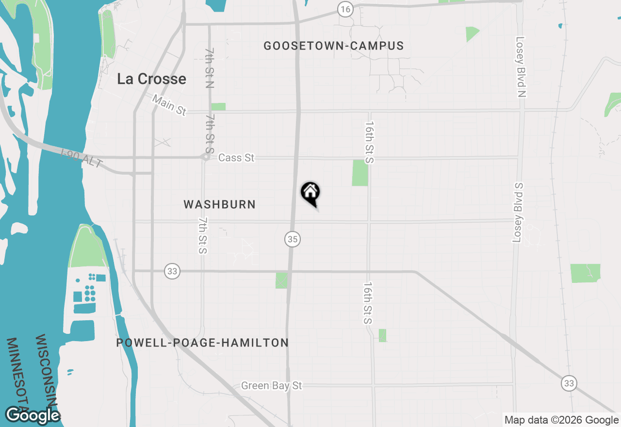 Map of 614 13th St S, La Crosse, WI 54601