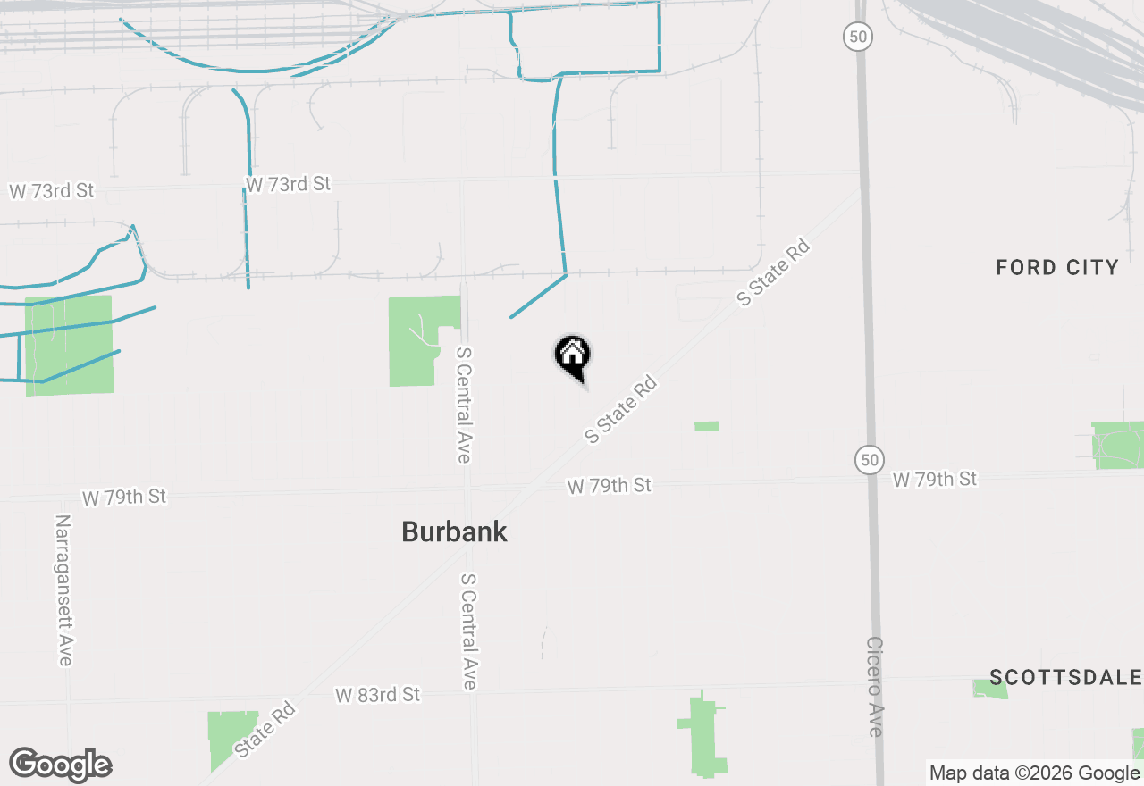 Map of 7709 Long Avenue, Burbank, IL 60459