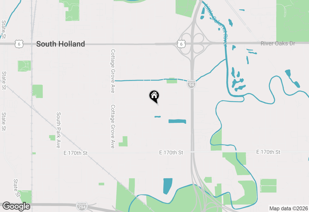 Map of 1103 E 166th Place, South Holland, IL 60473