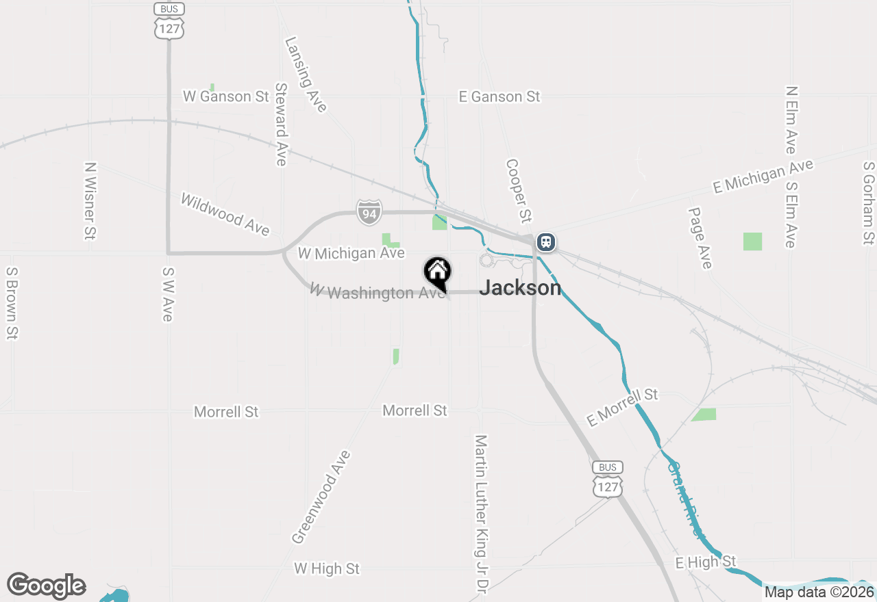 Map of 109 W Washington Avenue, Jackson, MI 49201