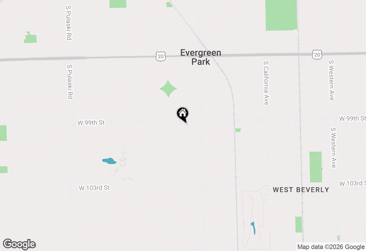 Map of 9918 S Spaulding Avenue, Evergreen Park, IL 60805