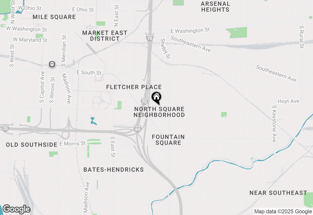 Map of 952 Elm Street, Indianapolis, IN 46203