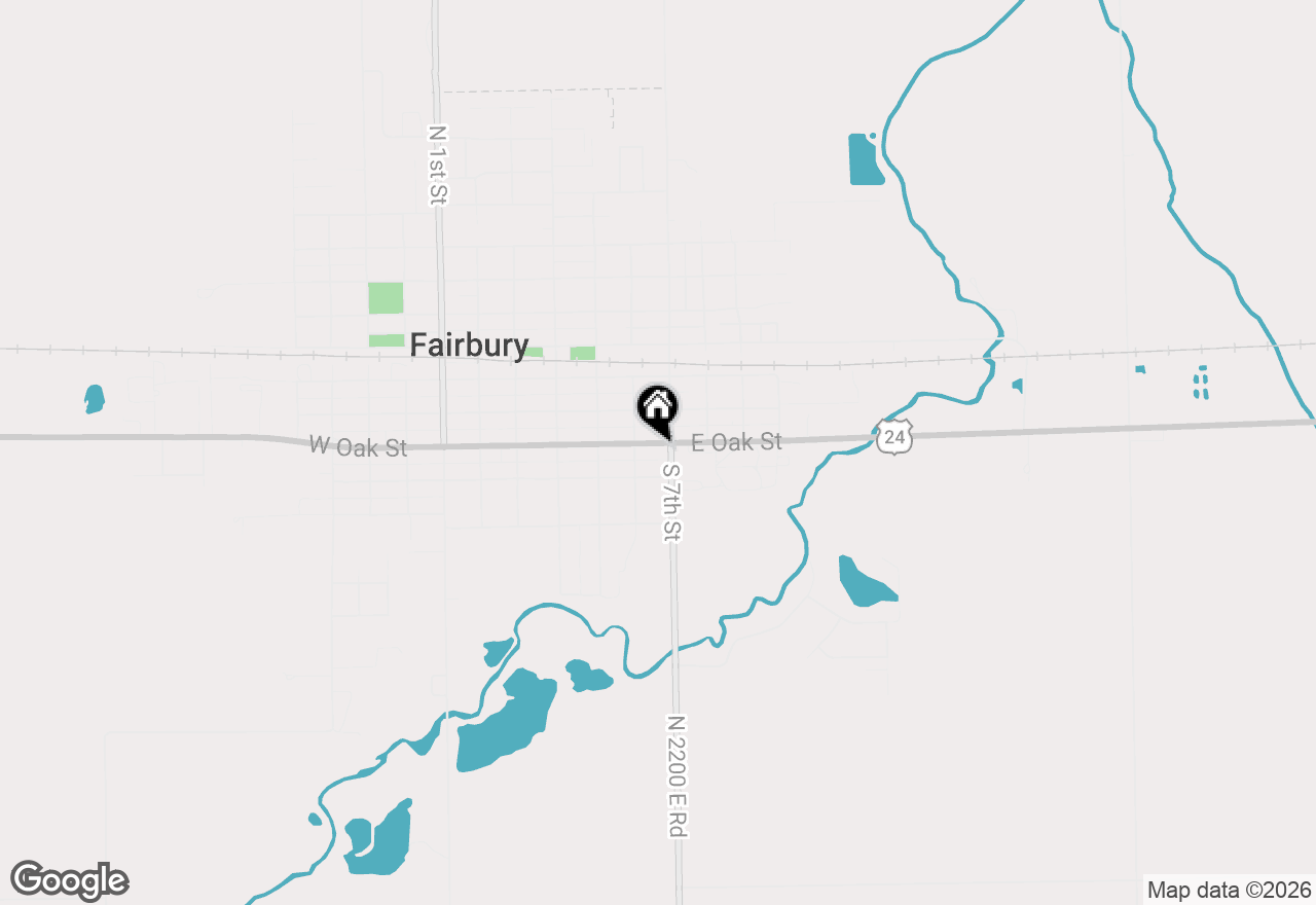 Map of 409 E Oak Street, Fairbury, IL 61739