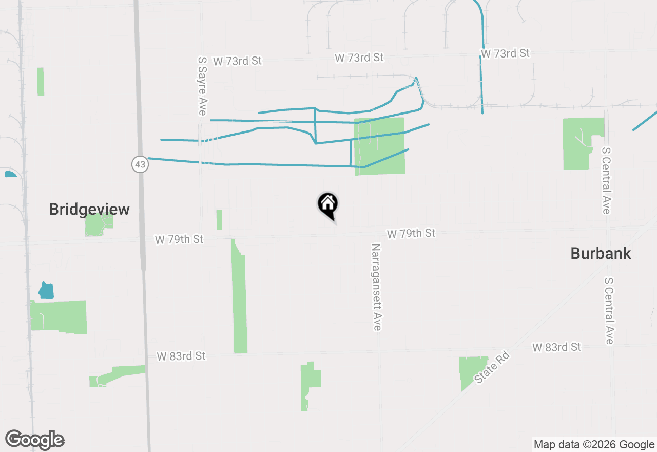 Map of 7852 Neenah Avenue, Burbank, IL 60459